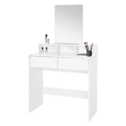 Coiffeuse + Miroir 80x40x140cm Blanc