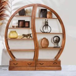 Yin Yang - Bibliothèque En Teck Massif -Wenko Soldes Boutique 79403cac2f0a466482f3e35448a8ba02