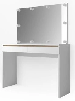 Coiffeuse Emma Blanc/sonoma Avec LED