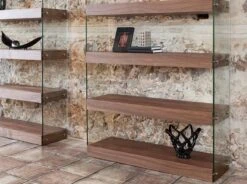 Étagère En Bois Couleur Noyer Et Verre -Wenko Soldes Boutique 7afdfb09eb6d4e8e9f8fa5008b6680c8