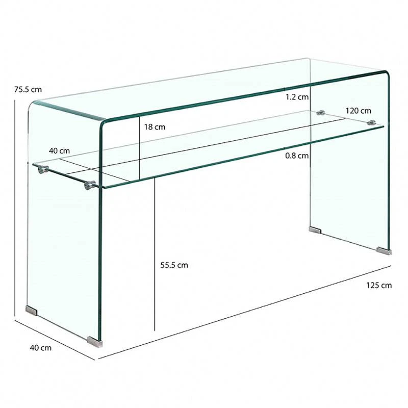 Console L125 Cm En Verre Trempé - ICE 5 Console L125 Cm En Verre Trempé - ICE – Image 5