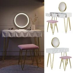 Coiffeuse Ruby Blanc & LED Et Tabouret -Wenko Soldes Boutique 7c79603ffa7641b1a7f2a0552db094cf