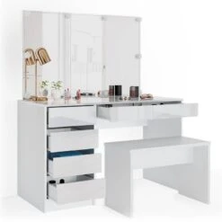 Coiffeuse Sherry Avec Miroir, Banc, LED -Wenko Soldes Boutique 7e51bc6e7e0b45d9ac1a040a3e63a5a4