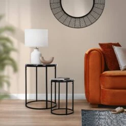 Set De 2 Tables D'appoint En Métal Noir -Wenko Soldes Boutique 7f092cf8d7274ab38fb513a7e854b878