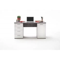 Bureau Blanc 4 Tiroirs 1 Porte - ALVIN -Wenko Soldes Boutique 805e900a25534ea7bdb8d89fa316901b