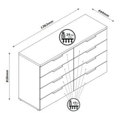 Commode 8 Tiroirs Décor Blanc Laqué -Wenko Soldes Boutique 904a58126e084014b30d5d520bf48859
