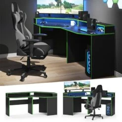 Bureau Ordinateur Kron Noir/vert Set 3 -Wenko Soldes Boutique 91e0385b4be64df7aab326736da264e2