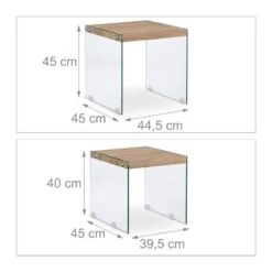 Set De 2 Table Gigogne Bois Pieds Verre -Wenko Soldes Boutique 9639aa8023e540b3ba011f6d654ab392