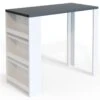 Table De Bar 117cm Blanche/anthracite