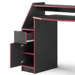 Bureau Ordinateur Joel 123cm Noir/rouge -Wenko Soldes Boutique 98eb81126ab340dcb6691bba616f01cd