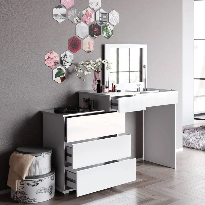 Coiffeuse Lotos Blanc 2 Coiffeuse Lotos Blanc – Image 2