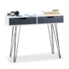 Bureau Blanc Tiroirs Noirs Scandinave