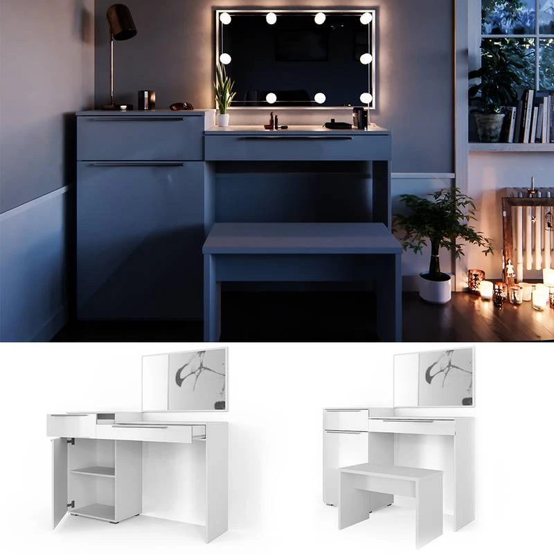 Coiffeuse Little Lilli Blanc & Banc 3 Coiffeuse Little Lilli Blanc & Banc – Image 3