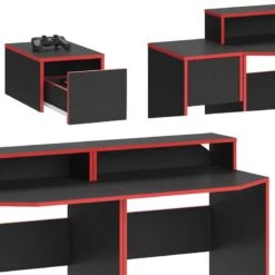 Bureau Ordinateur Kron Noir/rouge Set 8 -Wenko Soldes Boutique 9b6063563a19457aadeae681ecd59a1f