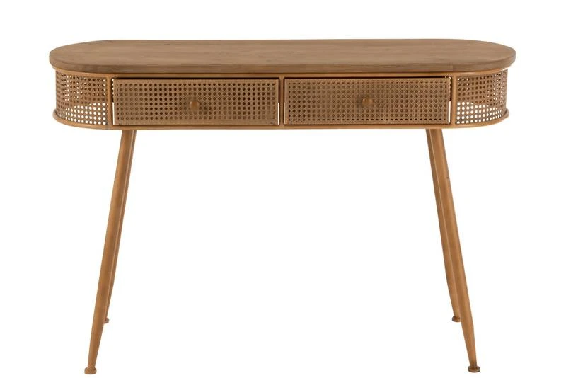 Console 2 Tiroirs Métal/bois Marron 3 Console 2 Tiroirs Métal/bois Marron – Image 3