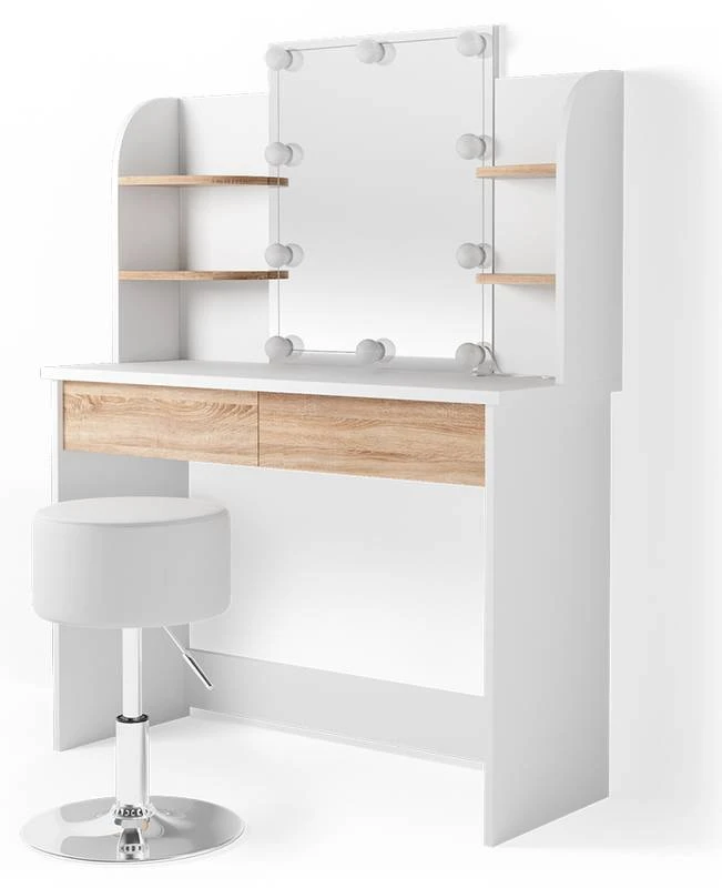 Coiffeuse Charlotte Avec Tabouret Et LED 1 Coiffeuse Charlotte Avec Tabouret Et LED