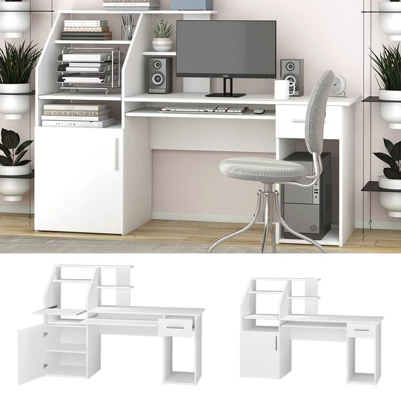 Bureau Ordinateur Edwin Blanc 3 Bureau Ordinateur Edwin Blanc – Image 3