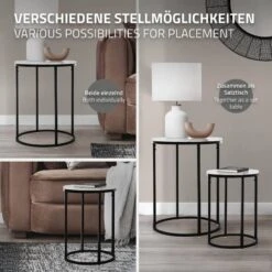 Set De 2 Tables D'appoint En Métal Noir -Wenko Soldes Boutique a74a3db7fca54507af1ea59532d3d868