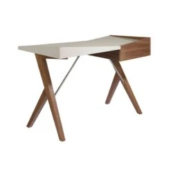 Bureau En Bois De Noyer Et Plateau Laqué -Wenko Soldes Boutique ac7362a297dd483e9ec9cc7a986e4802