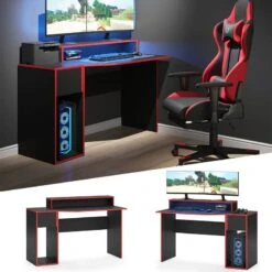 Bureau Ordinateur Kron Noir/rouge Set 2 -Wenko Soldes Boutique ac8aad8e72b1421bac4d6add8a3787d0