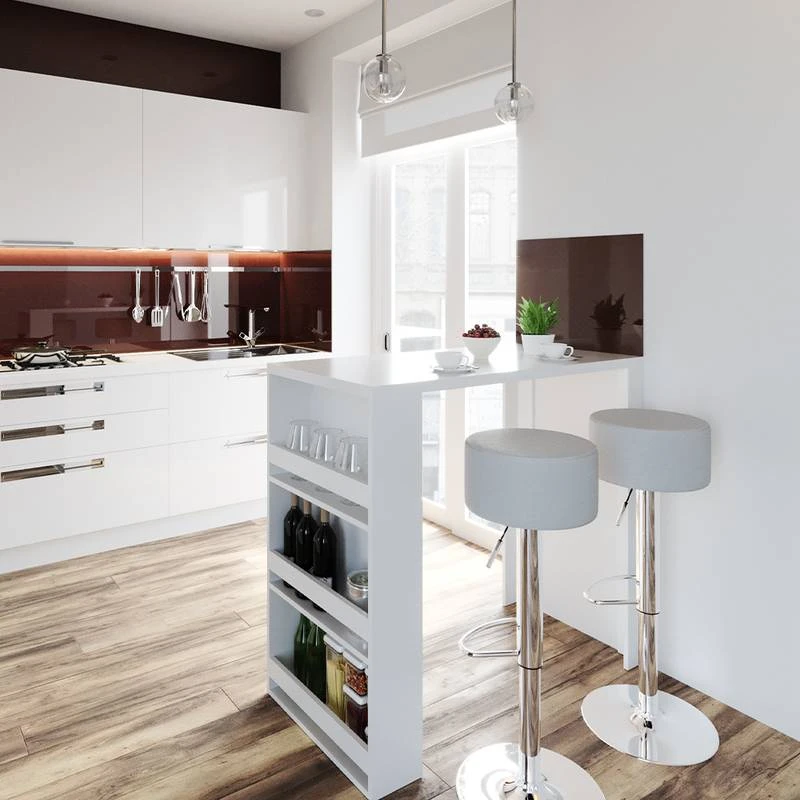 Table De Bar 117cm Blanche 2 Table De Bar 117cm Blanche – Image 2