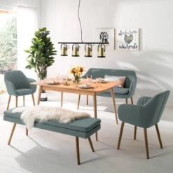 Banquette TILANDA -Wenko Soldes Boutique armlehnenstuhl tilanda iii webstoff eiche massiv mintgrau 5061636