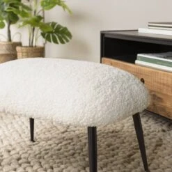 Tabouret Cosy Tissu Bouclette Blanc -Wenko Soldes Boutique b36e2d4135d243bcbb8fa00545d6408b