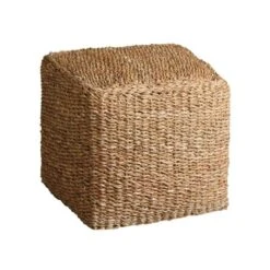 Pouf Carré En Jonc De Mer Naturel