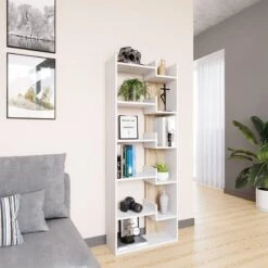 Bibliothèque Fico Blanc/sonoma -Wenko Soldes Boutique b94d4f9add8e4a47980fc308a1e6f33c