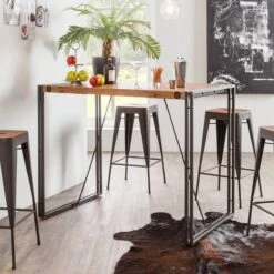 Table Haute MANCHESTER -Wenko Soldes Boutique bartisch manchester akazie massiv aluminium akazie anthrazit 4873784