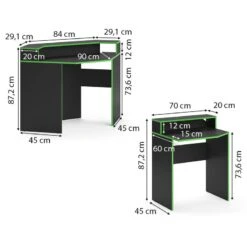 Bureau Ordinateur Kron Noir/Vert Set 5 -Wenko Soldes Boutique bcc91de1aa8b44578de0244eacf4d71c