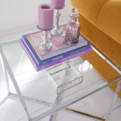 Table D'appoint Cross -Wenko Soldes Boutique beistelltisch cross glas klar eckig 5157968