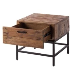 Bout De Canapé GRASBY -Wenko Soldes Boutique beistelltisch grasby altholz pinie metall pinie dunkel schwarz 4884660