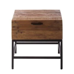 Bout De Canapé GRASBY -Wenko Soldes Boutique beistelltisch grasby altholz pinie metall pinie dunkel schwarz 4884672