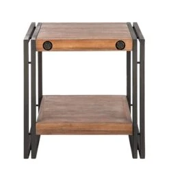 Bout De Canapé MANCHESTER -Wenko Soldes Boutique beistelltisch manchester akazie massiv metall 4873008