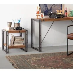 Bout De Canapé MANCHESTER -Wenko Soldes Boutique beistelltisch manchester akazie massiv metall 4873016