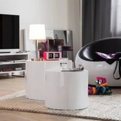 Tables D’appoint Circle (2 éléments) -Wenko Soldes Boutique beistelltisch set circle weiss 1359982