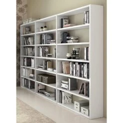 Bibliothèque Empire -Wenko Soldes Boutique bibliothek emporior hochglanz weiss 306106