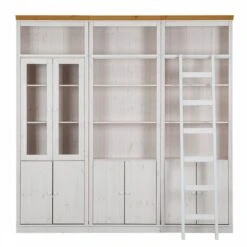 Bibliothèque Lillehammer V -Wenko Soldes Boutique buecherwand lillehammer v kiefer massiv weiss honig 1112602