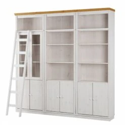 Bibliothèque Lillehammer V -Wenko Soldes Boutique buecherwand lillehammer v kiefer massiv weiss honig 1112610