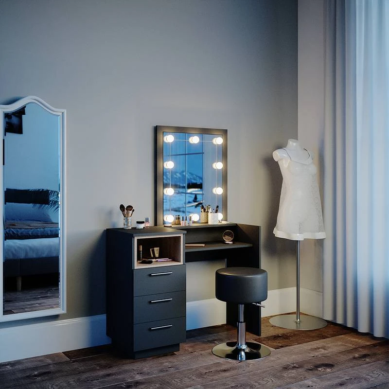 Coiffeuse Beatrice Avec Tabouret Et LED 2 Coiffeuse Beatrice Avec Tabouret Et LED – Image 2