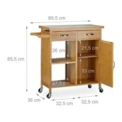 Desserte Cuisine Bambou Chariot Service -Wenko Soldes Boutique c22d5271a1c94da08fead4741916ebe6