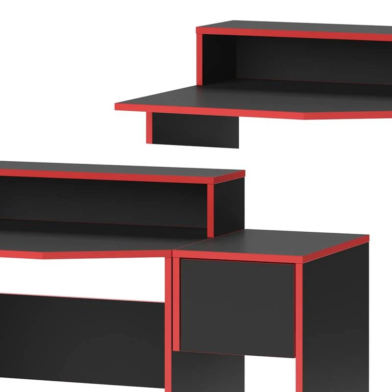Bureau Ordinateur Kron Noir/rouge Set 7 5 Bureau Ordinateur Kron Noir/rouge Set 7 – Image 5