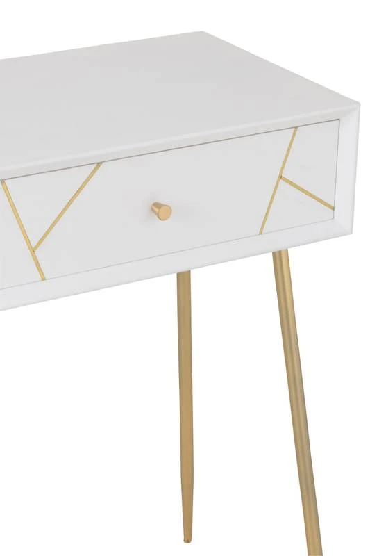 Console Rayures 2 Tiroirs Bois/metal 6 Console Rayures 2 Tiroirs Bois/metal – Image 6