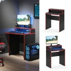 Bureau Ordinateur Kron Noir/rouge Court -Wenko Soldes Boutique c87589da03a64fa5b50298f8c27b5167