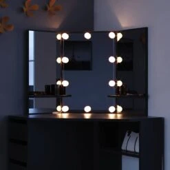 Coiffeuse Arielle Blanc/sonoma & LED -Wenko Soldes Boutique c99dff534b5f461cbefd0eed325d407b