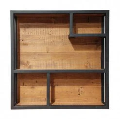 Etagère Murale Pin Recyclé Métal 60x60cm