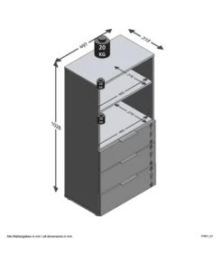 Commode 3 Tiroirs 2 Niches Dark -Wenko Soldes Boutique c9ef04f41edd456b8674603f73131a33