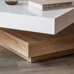 Table Basse Emblaze -Wenko Soldes Boutique couchtisch emblaze hochglanz weiss eiche sonoma dekor 635322