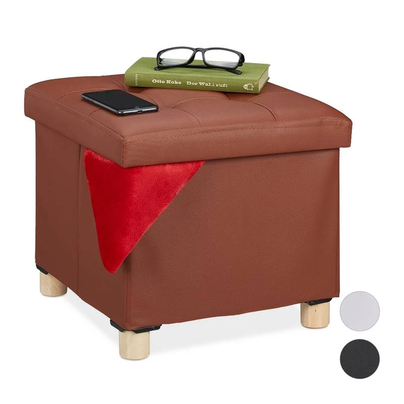 Pouf De Rangement En Similicuir 9 Pouf De Rangement En Similicuir – Image 9